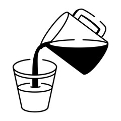 A doodle style icon showing pouring water
