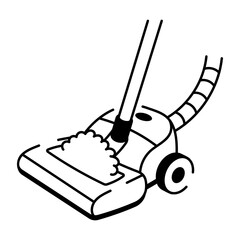 A drawing style icon depicting floor scrubber
