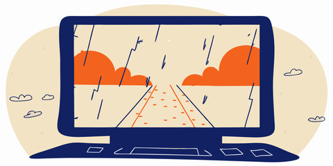 laptop with a message