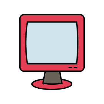 moniter lineal color line icon with white background vector stock illustration