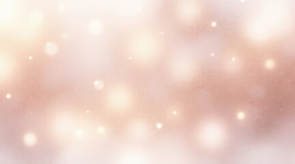 Soft rose gold glitter bokeh lights with subtle sparkles isolated on white background