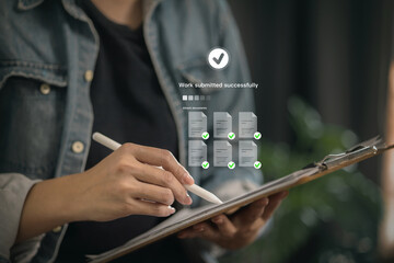 Work Submission Success Digital Document Checklist Interface