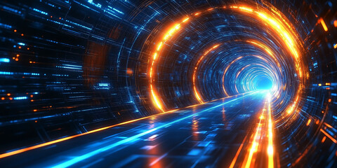 Obraz premium The futuristic technological feel of flowing light