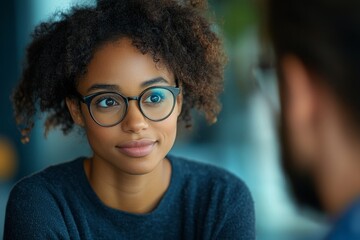 Young woman in a mental therapy session talking with a psychologist in the office, seeking guidance for emotional healing, Generative AI