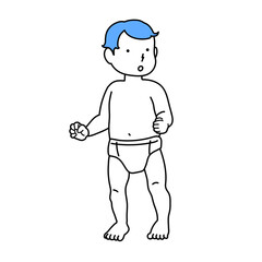 赤ちゃんイラスト：全身