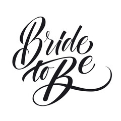 Bride to Be. Modern elegant calligraphy lettering text for wedding, bridal shower, bachelorette party. Vector file