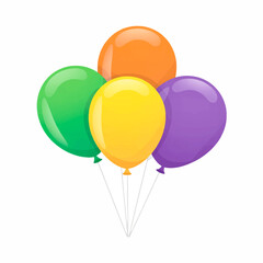 Colorful Balloons: A vibrant collection of five balloons, each boasting a different eye-catching hue, cluster together as if ready to take flight, bringing an instant sense of festive cheer.