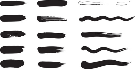 Obraz premium Black brush strokes and wavy lines paint white