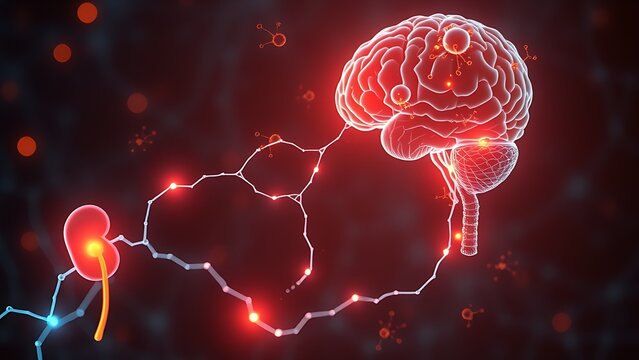 A human head exploding with chaotic wires, symbolizing sensory overload and mental strain.