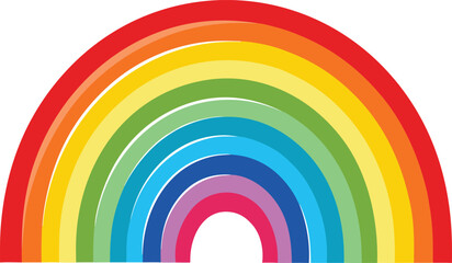 Colorful Seamless Vector of Rainbow Arches Layered