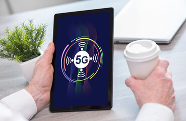 5g concept on a tablet
