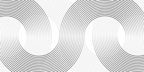 Abstract gold circle lines on dark background. Geometric stripe line art design. Vector illustration, eps10