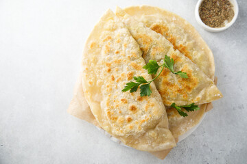 Vegan flatbreads with tomato sauce