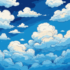 Cool vector blue clouds for the background