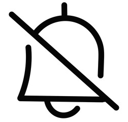 silent bell icon on white background