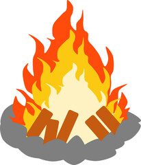 焚き火のグラフィック素材イラスト