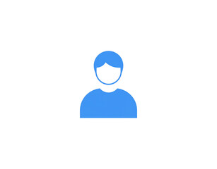 Simple blue human avatar icon with a faceless head and shoulders bust.