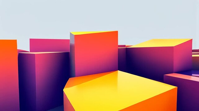 Dynamic geometric abstract colorful background with isometric blocks design