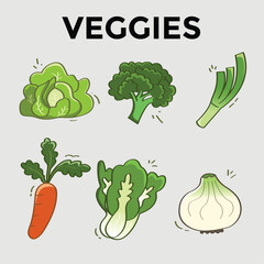 set of vegetables
