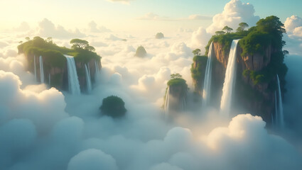 Serene Floating Sky Islands