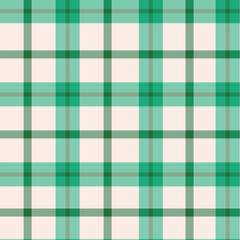 Christmas winter green plaid tartan checkered seamless pattern on white background. For Christmas fabric, textile and decoration