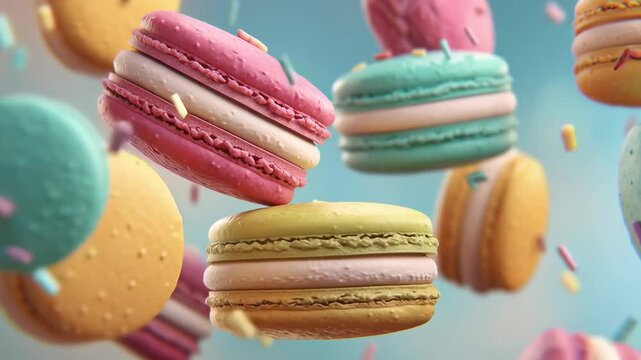 colored macaroons	
