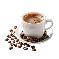 Fototapeta premium Aromatic coffee in a white cup