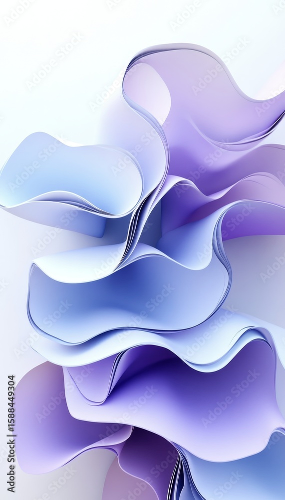 Poster elegant abstract lavender gradient layers with soft waves and textures on a calm violet background