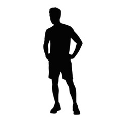 Naklejka premium Athletic Man Standing Confidently silhouette