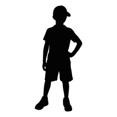 Fototapeta premium Boy Wearing Baseball Cap child silhouette