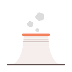 Industrial chimney. Manufacturing industrial chimney, toxic air chimney pipes, factory chimney smoke pollution vector illustration. Plant emitting dirty smog, air pollution