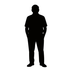 Man standing with hands in pockets silhouette person