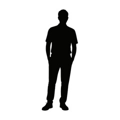 Obraz premium Man with hands in pockets silhouette person