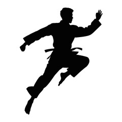 Obraz premium Martial Artist Performing Kick martial arts karate