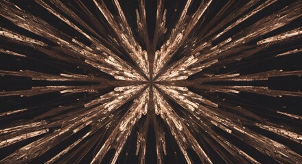 Abstract Starburst Design with Radiating Light Beams and Geometric Pattern