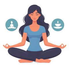 Obraz premium Woman Meditating Yoga Pose vector transparent