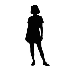 Young Woman Standing silhouette person