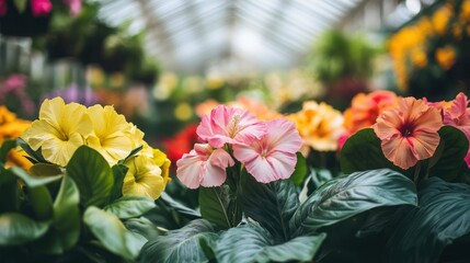 Vibrant Greenhouse Blooms: A Symphony of Colors