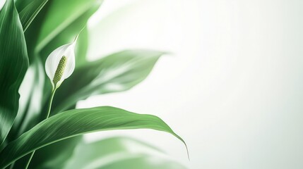 Serene Peace Lily Bloom: A Study in Green and White
