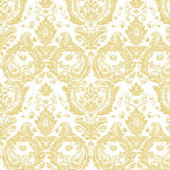 Elegant Gold Floral Damask Pattern – Classic Decorative Design for Home Decor