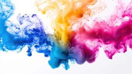 Abstract Colorful Ink Swirl in Water