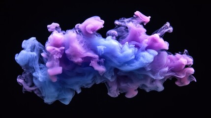 Abstract Ink Cloud: A Symphony of Purple and Blue Hues