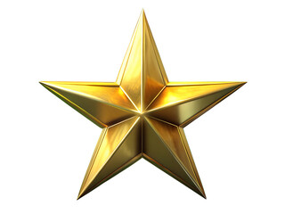 Obraz premium Photo of a shiny golden star isolated on transparent background