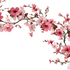 Romantic Pink Floral Border Collection – Isolated Elements in PNG