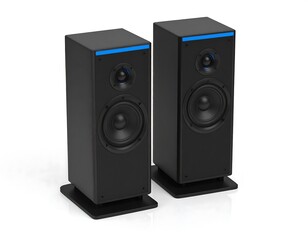 Obraz premium Pair of black tower speakers