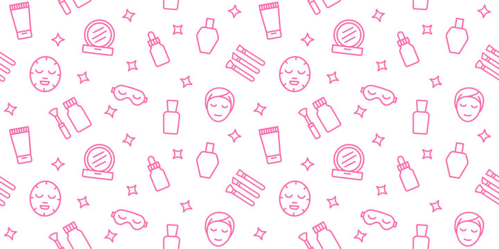 Seamless Beauty Skincare Pattern Self Care Background