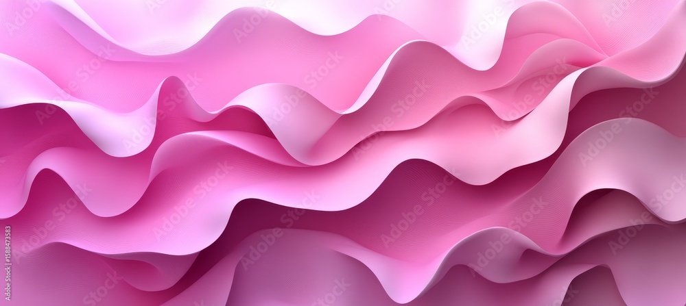 Poster stunning 3d wave pattern background with a blush to raspberry gradient for modern design projects