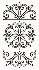 decorative border design of ornate scrollwork and filigree  element