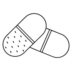 Half Colored Antibiotic Capsule Vector Illustration for Medical or Pharmaceutical Use