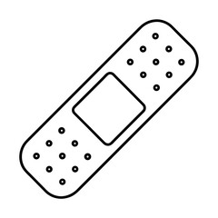 Flat rectangular bandage strip with perforations vector design illustration